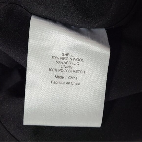 TORY BURCH Etta Black Virgin Wool Blend Embellished Mini Dress Women's Size 6 - Picture 14 of 15